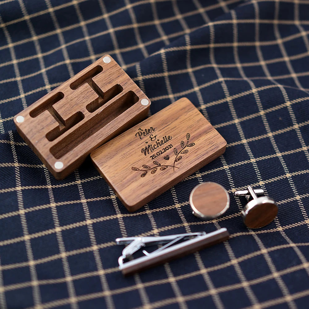 Bouton de manchette bois