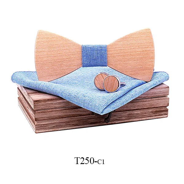 Nœud Papillon Mariage Bois Clair — vue 12
