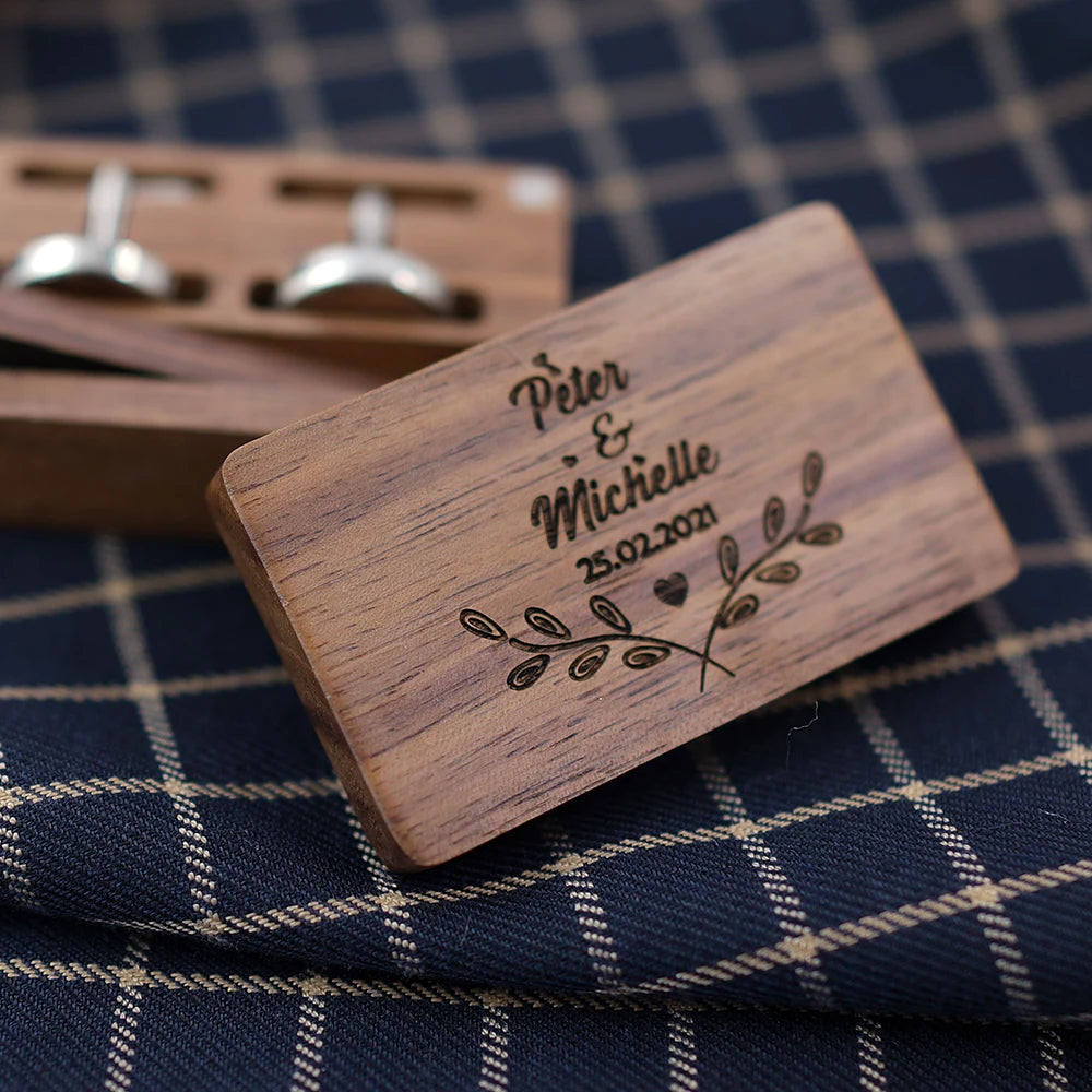 Bouton de manchette bois