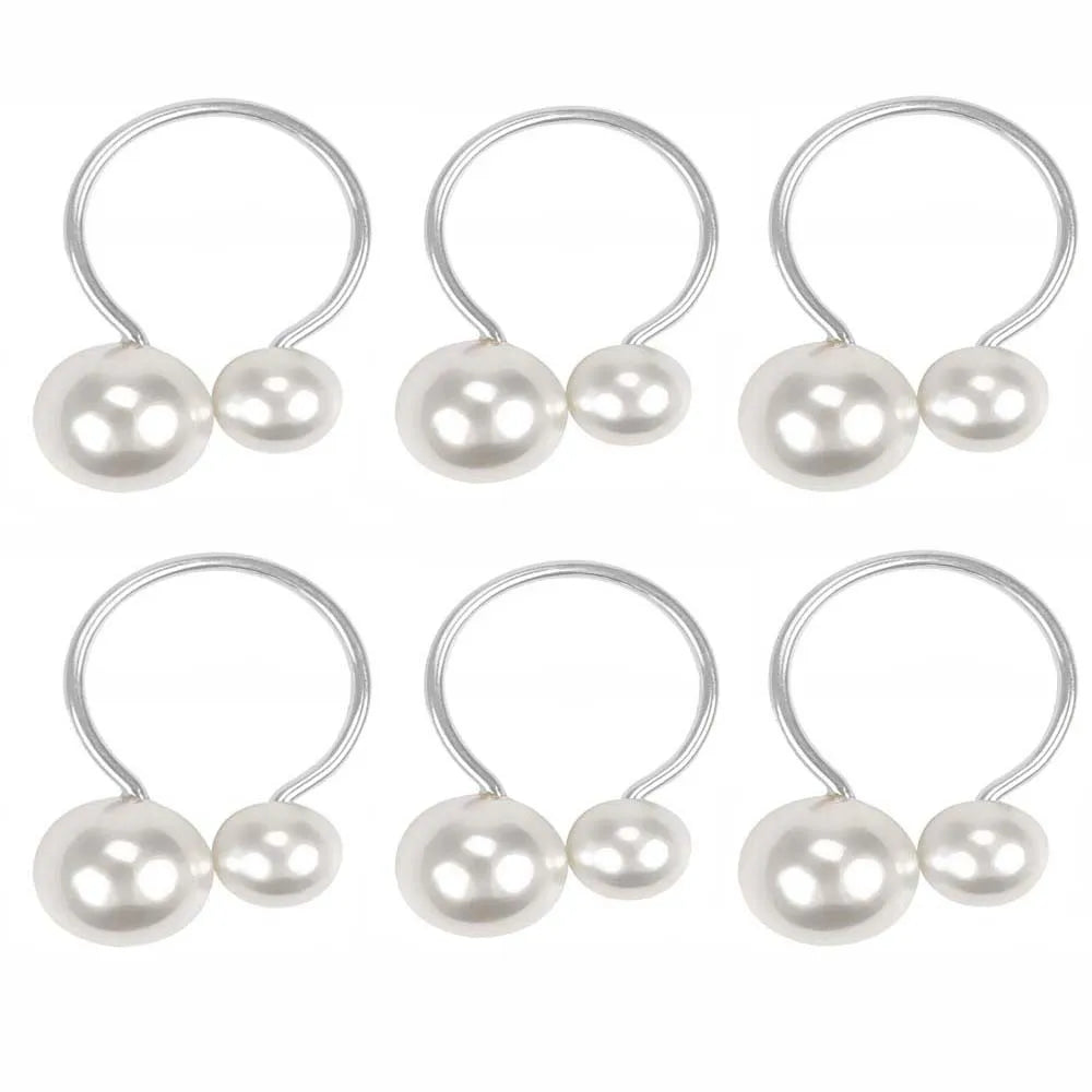 Rond de serviette mariage perle lot de 6