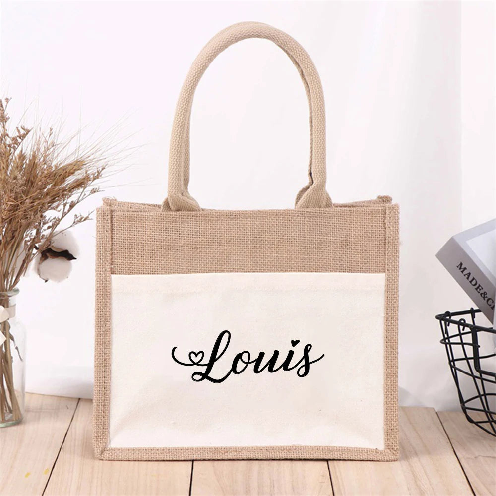 Sac Cabas Jute Personnalisé Demoiselle d'Honneur