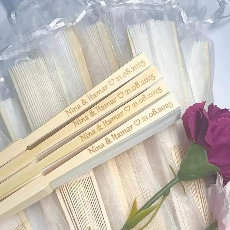 Éventail mariage personnalisé découpe laser — vue 6