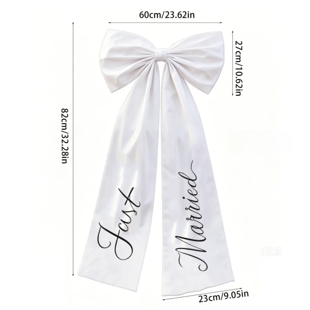 Nœud Voiture Mariage Blanc Épuré — vue 5