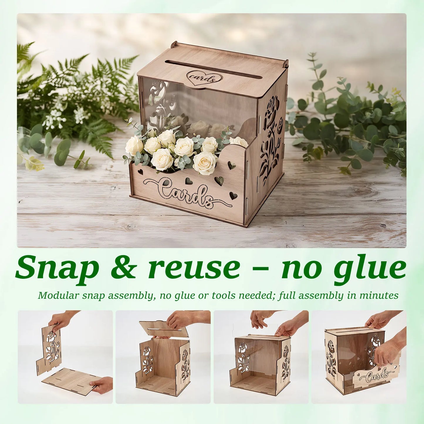 Urne mariage bois fenêtre et jardinière