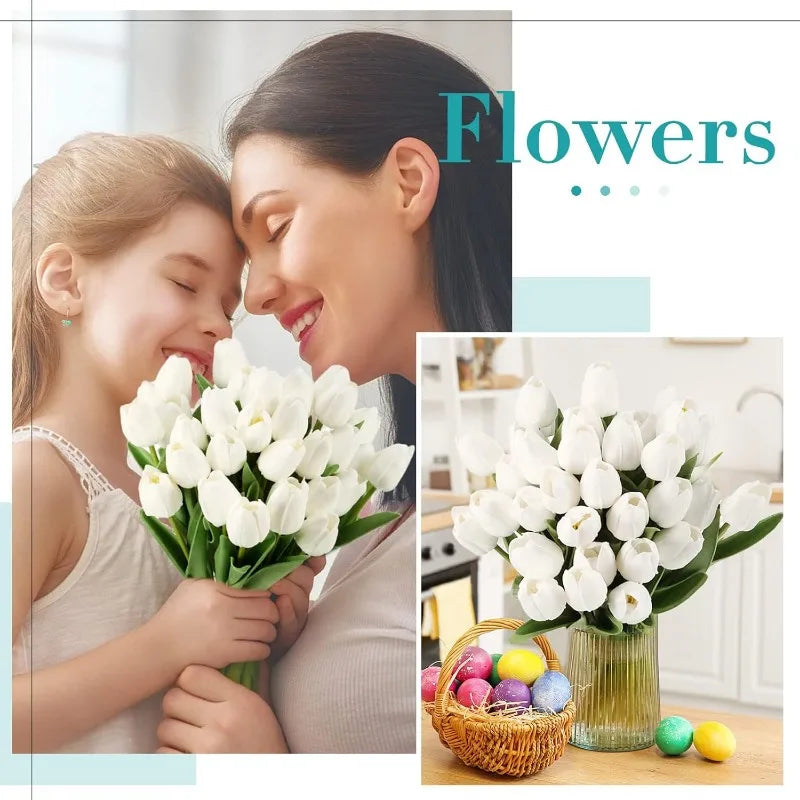 Bouquet de Tulipes Artificielles Blanches