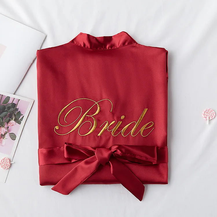 Peignoir Mariée Long en Satin — vue 10