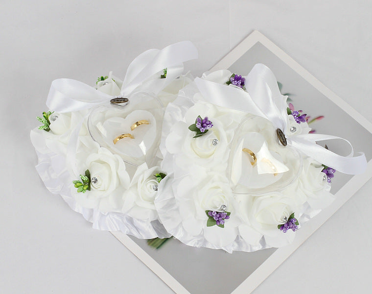 Coussin alliance cœur fleur