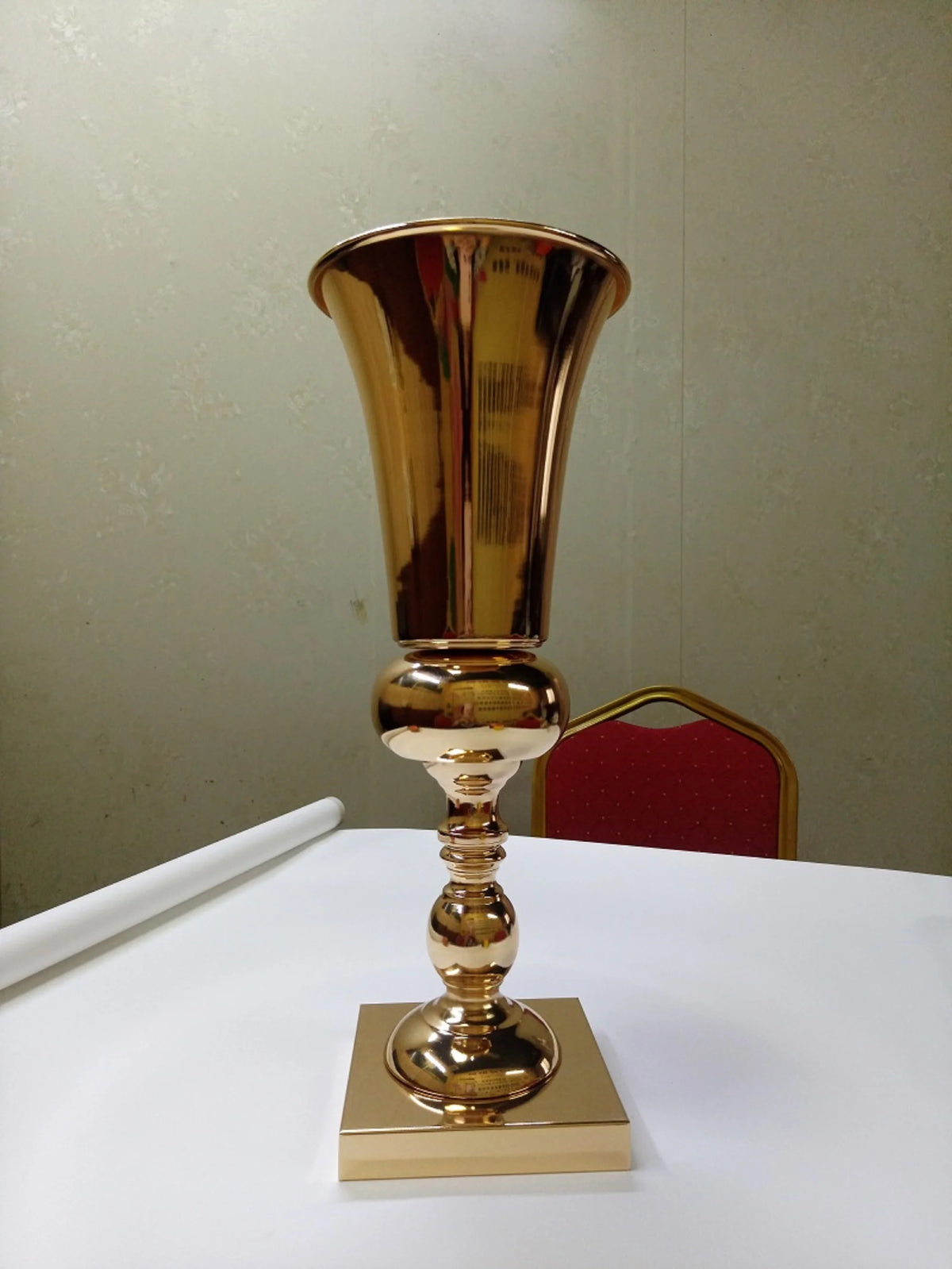 Colonne Centre de Table Dorée