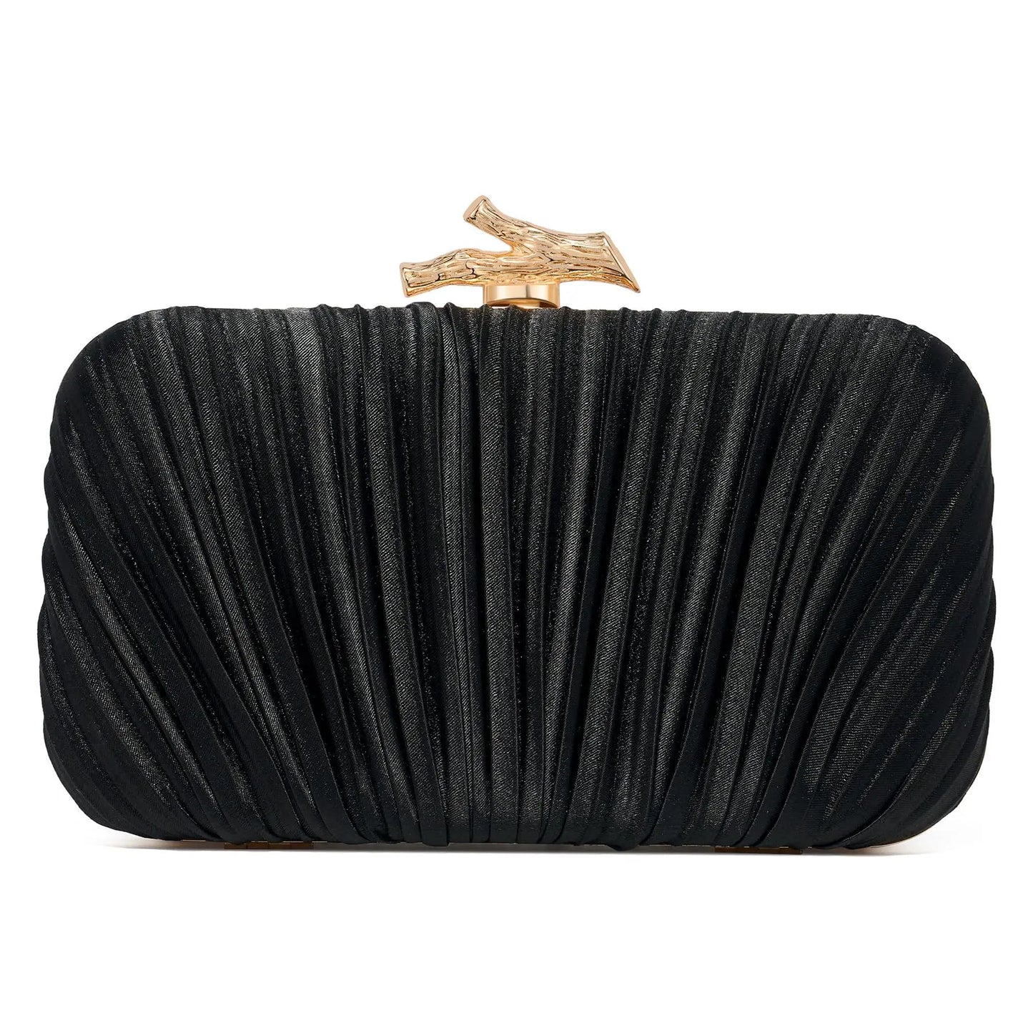 Pochette Mariage Satin Plissé à Chaîne