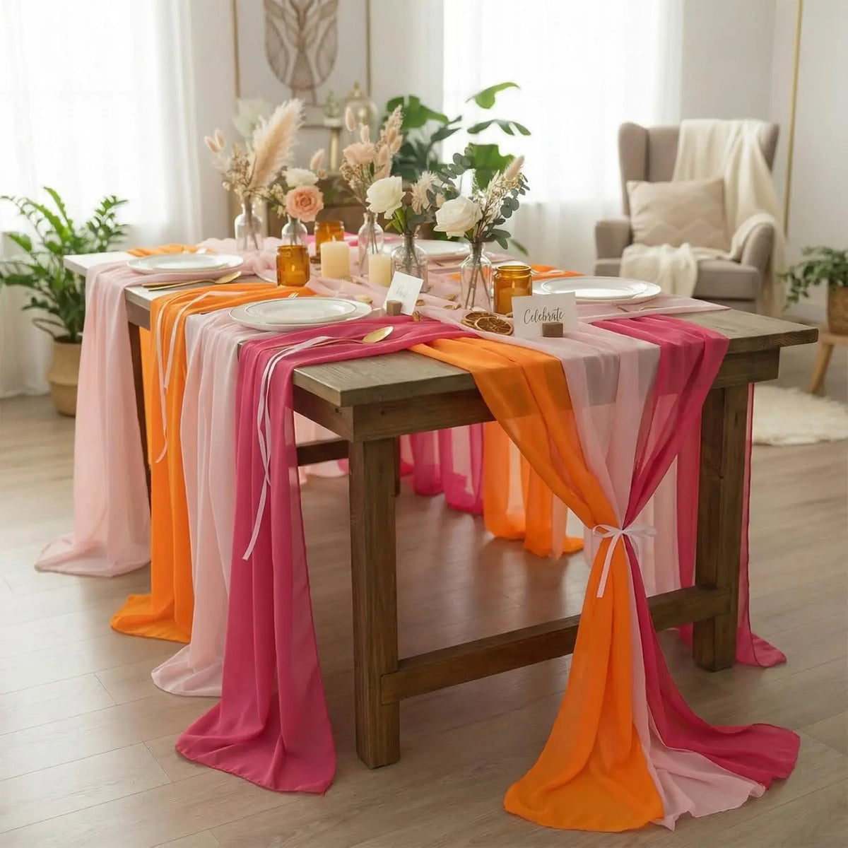 Chemins de Table Mousseline Dégradé