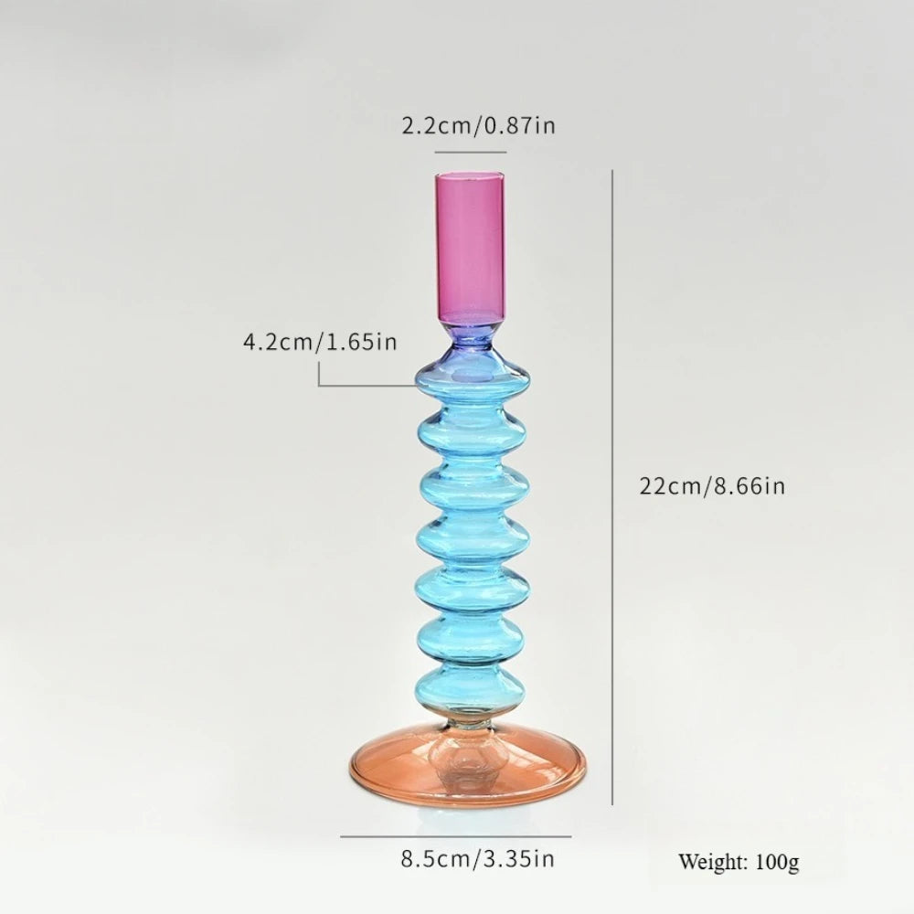 Bougeoir Vase Verre Coloré Mariage — vue 8