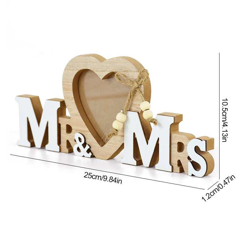 Cadre Photo Cœur Bois Mariage