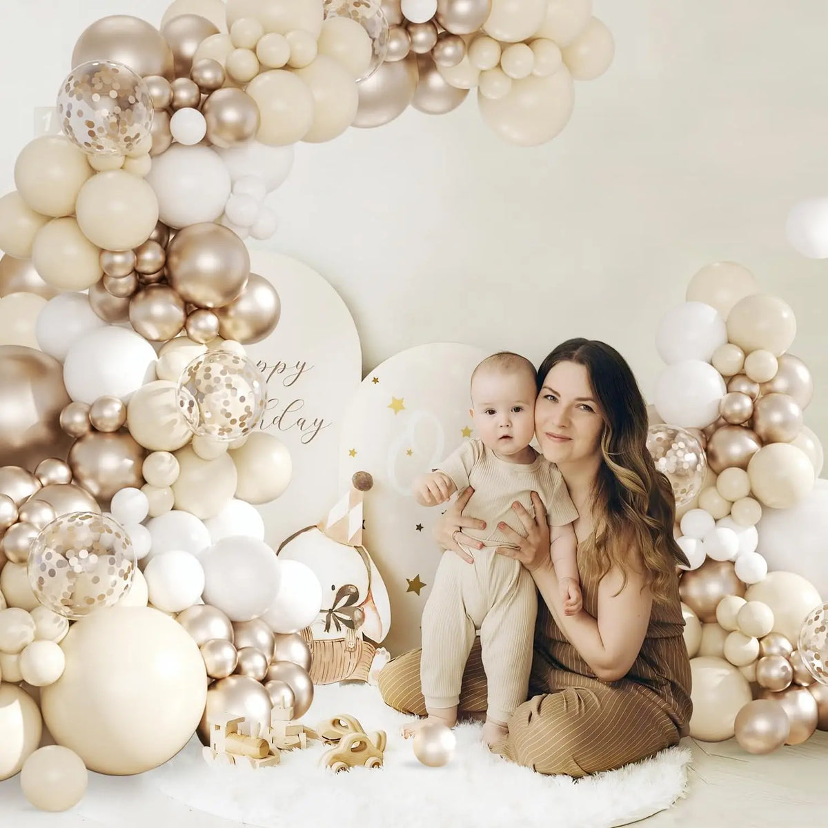 Arche Ballon Mariage Or Champagne — vue 6