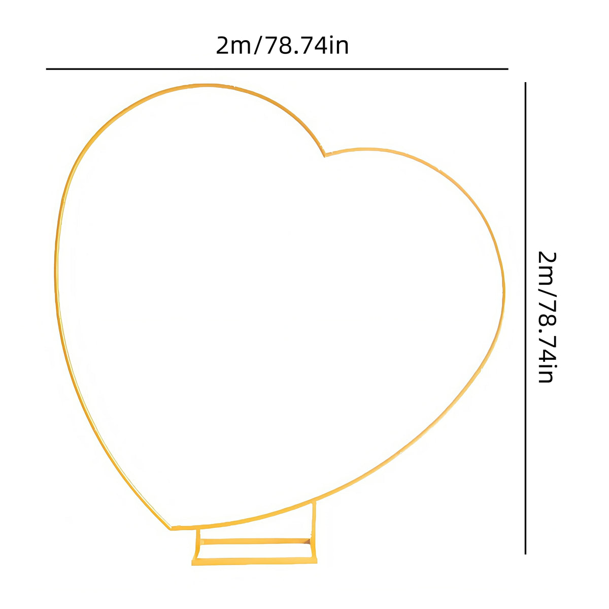 Arche mariage cœur métal doré