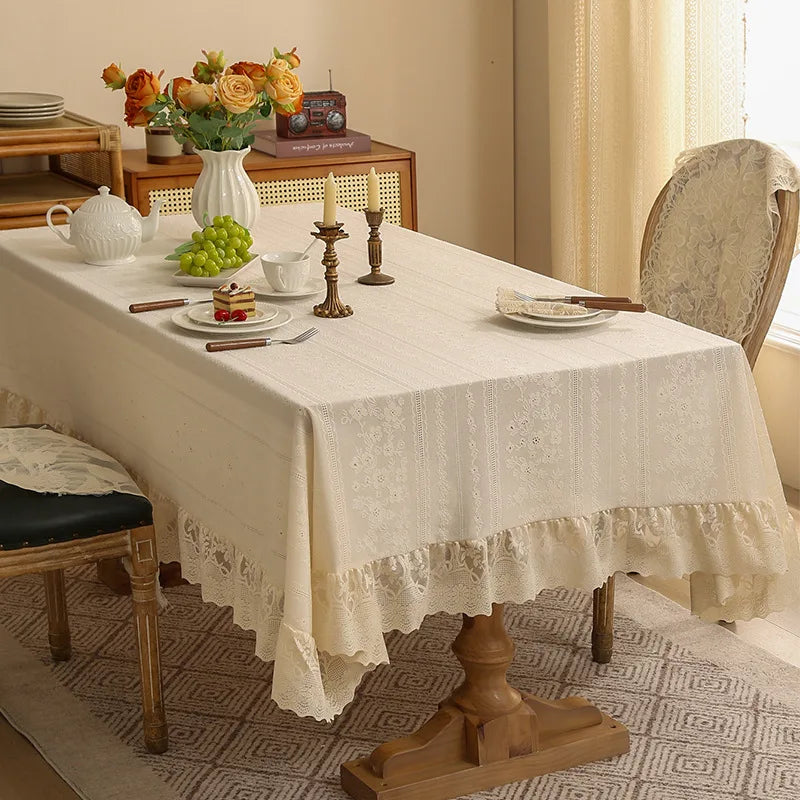 Nappe Dentelle Rectangulaire Blanche