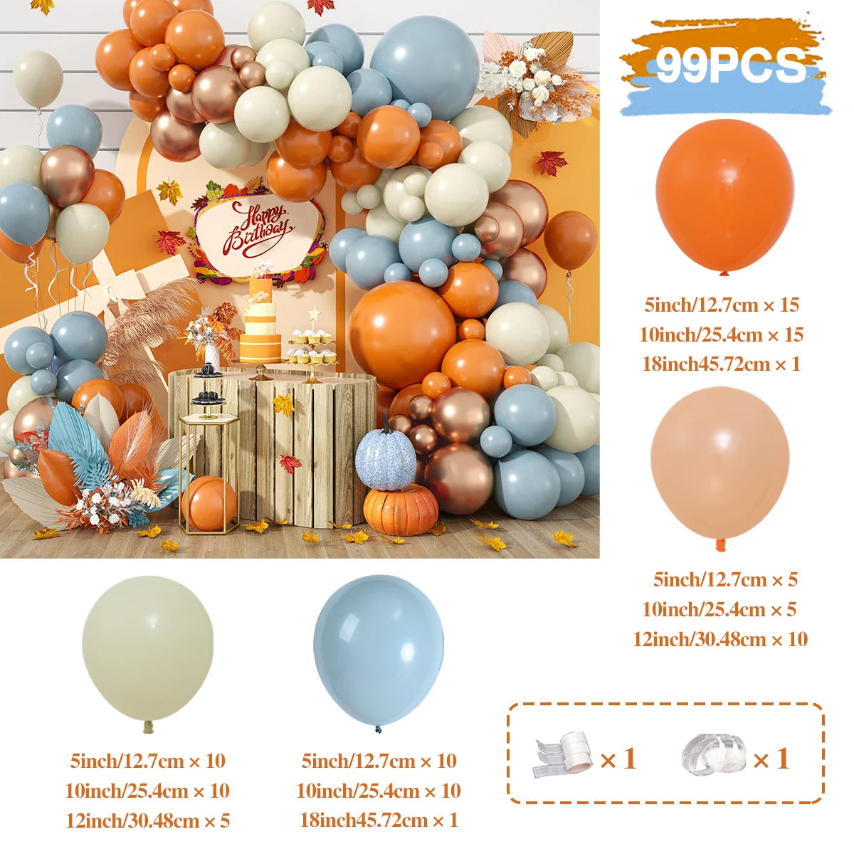 Arche Ballon Mariage Orange Mat — vue 13