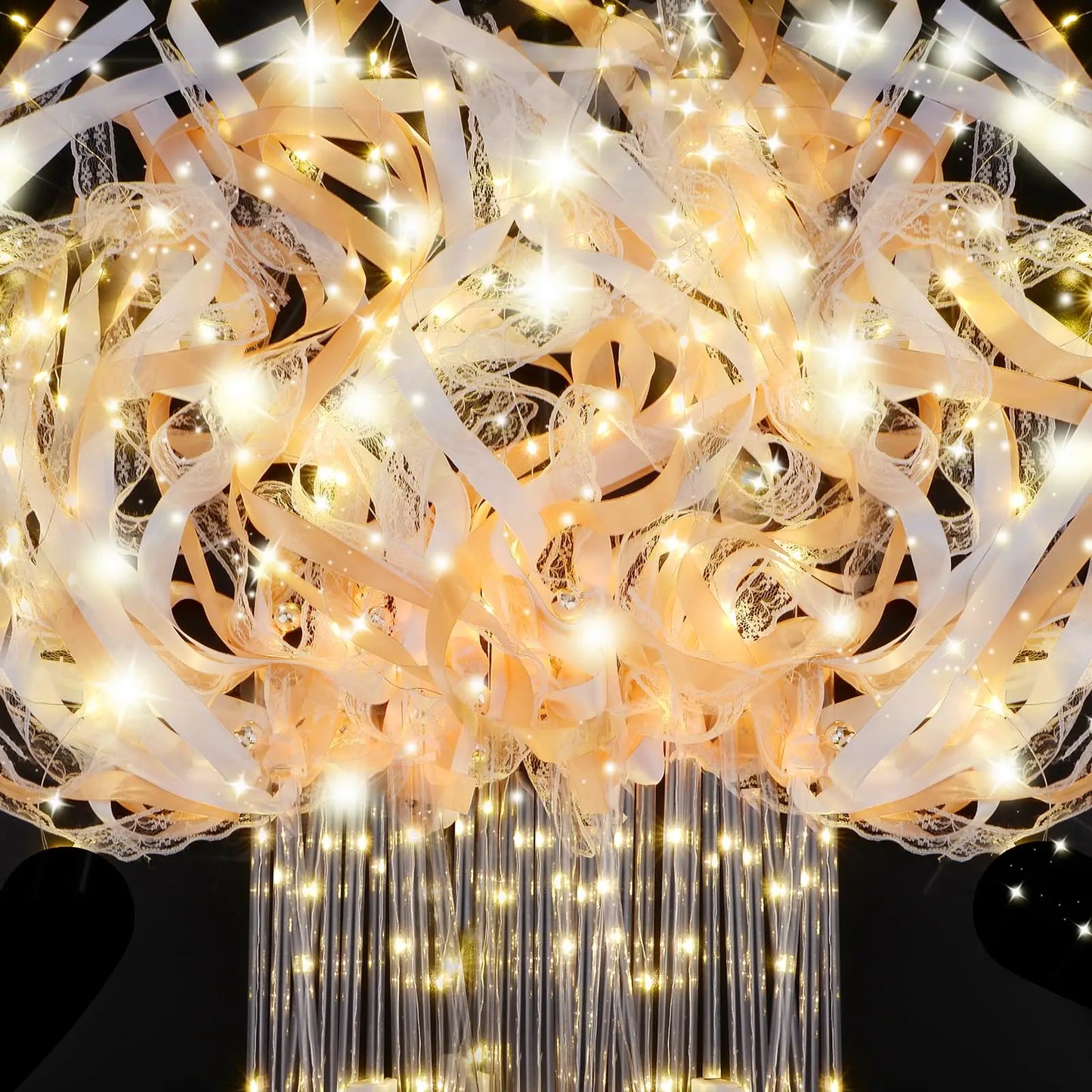 Baguettes lumineuses mariage à rubans