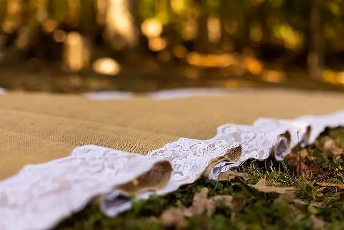 Tapis d'allée mariage jute champêtre