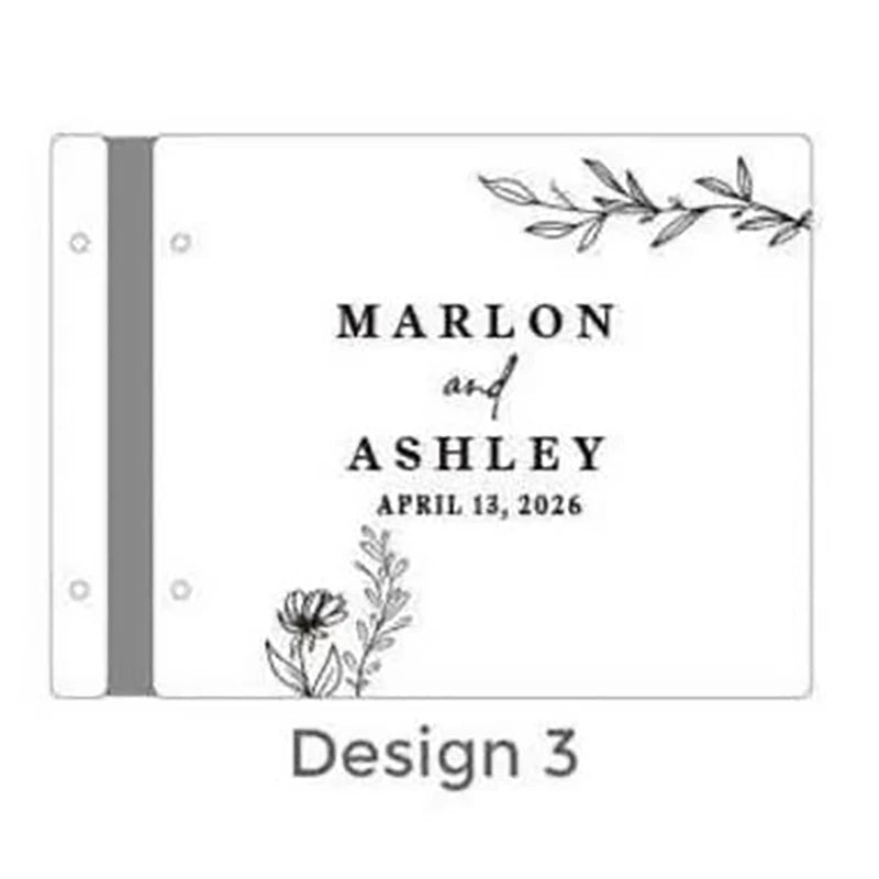 Livre d'or mariage bois pages épaisses