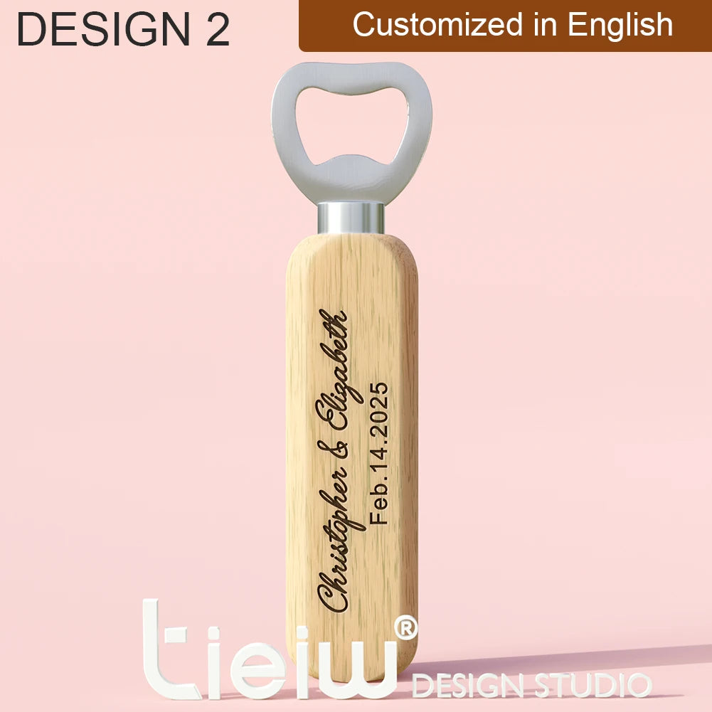 Cadeau invité mariage décapsuleur bois gravé — vue 36
