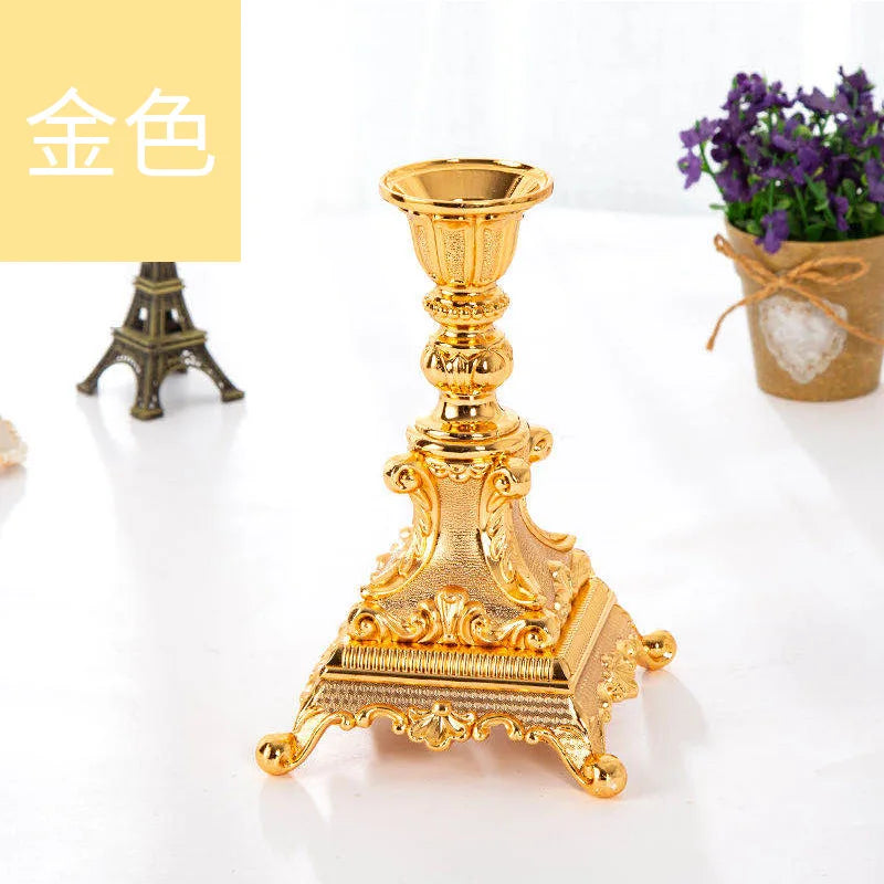 Bougeoir Mariage Chandelle Métal Doré — vue 10
