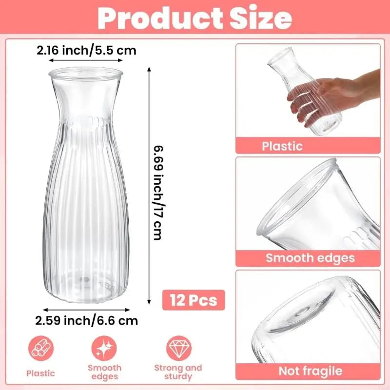 Vases Plastique Texturés Lot de 12