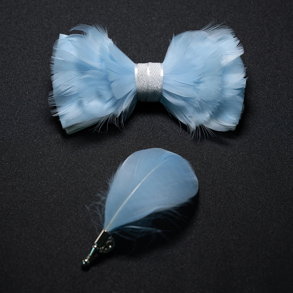 Nœud Papillon Mariage Plume et Broche