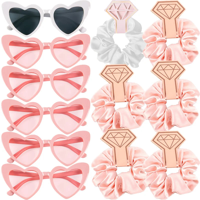 Lot lunettes cœur et chouchous EVJF