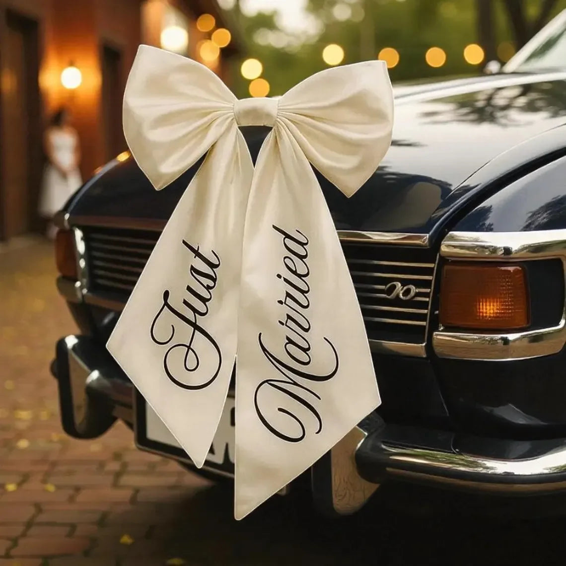 Nœud Voiture Mariage Ivoire ou Blanc — vue 6