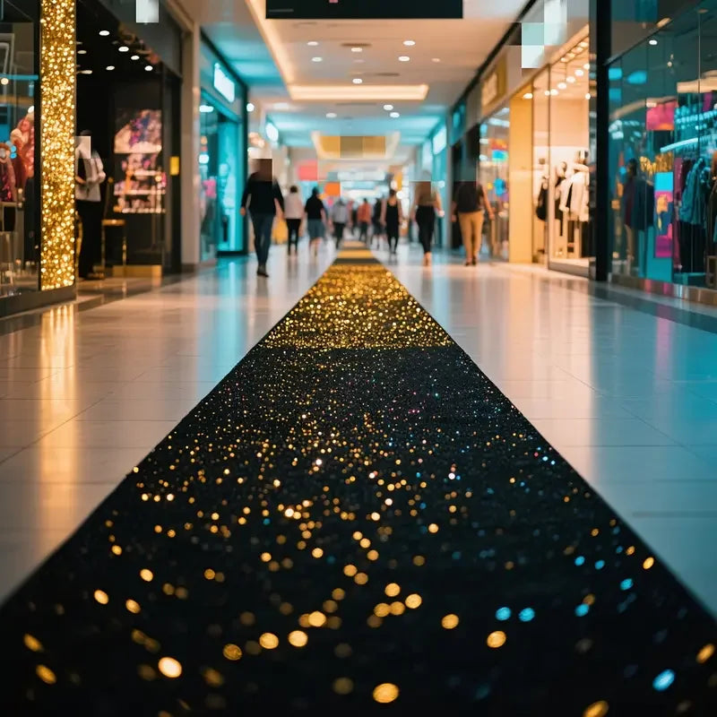 Tapis mariage scintillant pour allée centrale