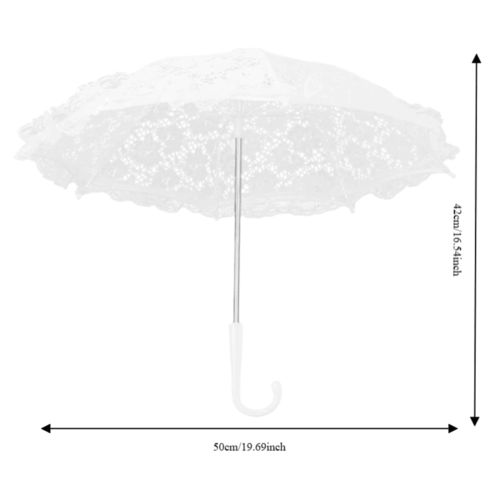Ombrelle de mariage en dentelle blanche — vue 6