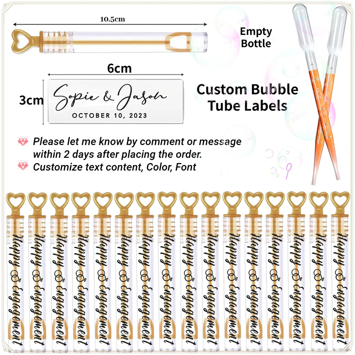Bulles de savon mariage personnalisées