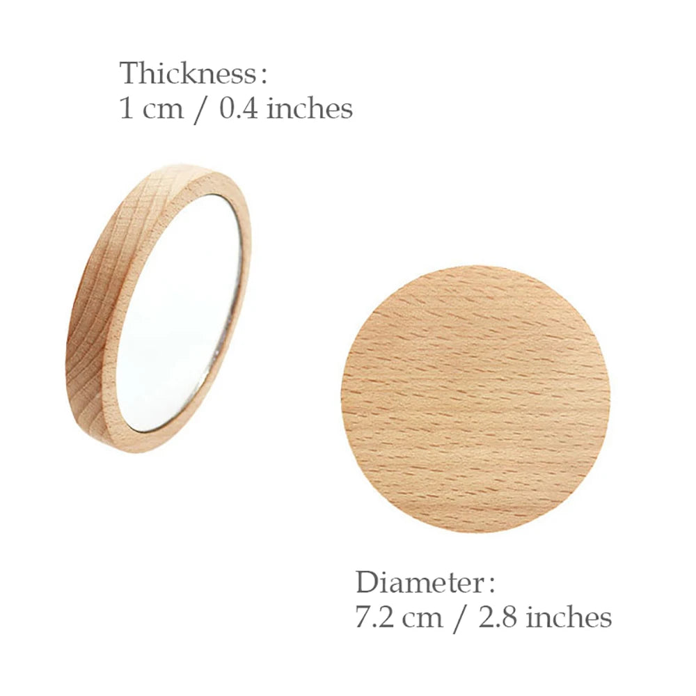 Miroir de poche bois personnalisé mariage — vue 5