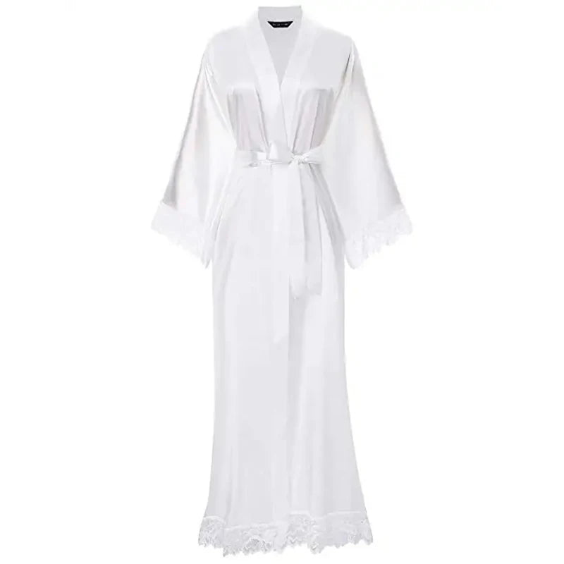 Peignoir Long Mariée en Dentelle