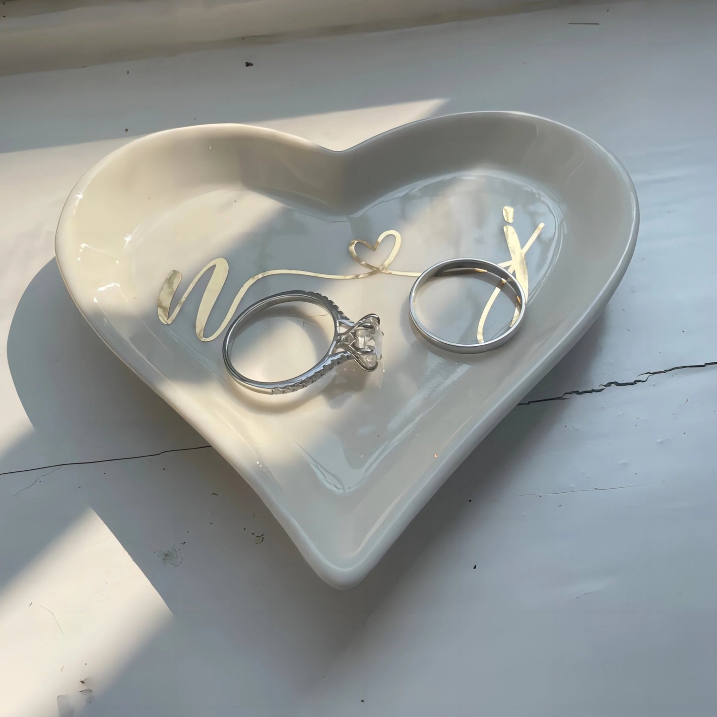 Porte alliance céramique cœur