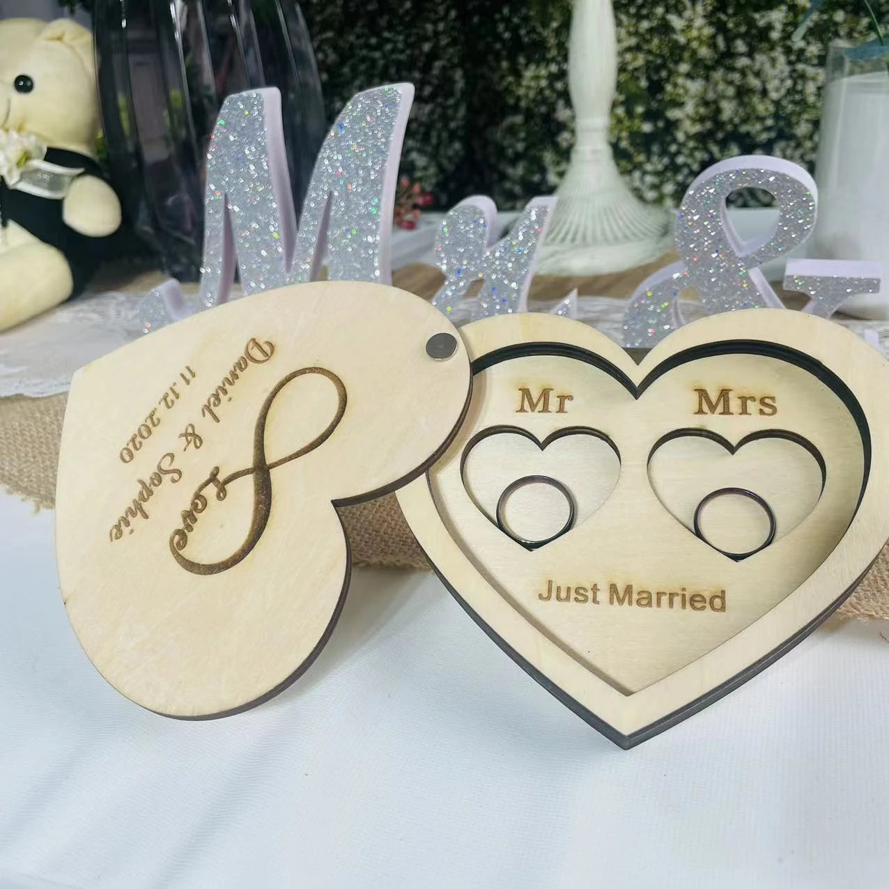 Porte alliance bois coeur