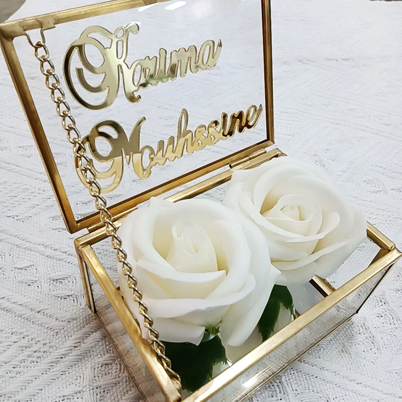 Porte alliance roses blanches