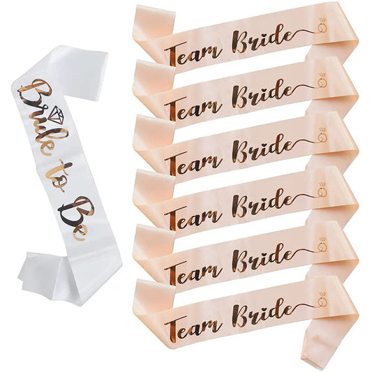 Écharpes EVJF Team Bride et Bride to Be rose gold pour le groupe
