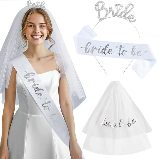 Kit EVJF Bride to Be avec voile et écharpe pour la future mariée