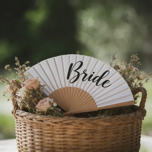 Éventail mariage blanc pour la mariée