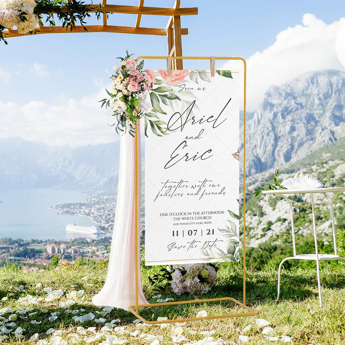 Support Plan de Table Mariage Métal 180 cm