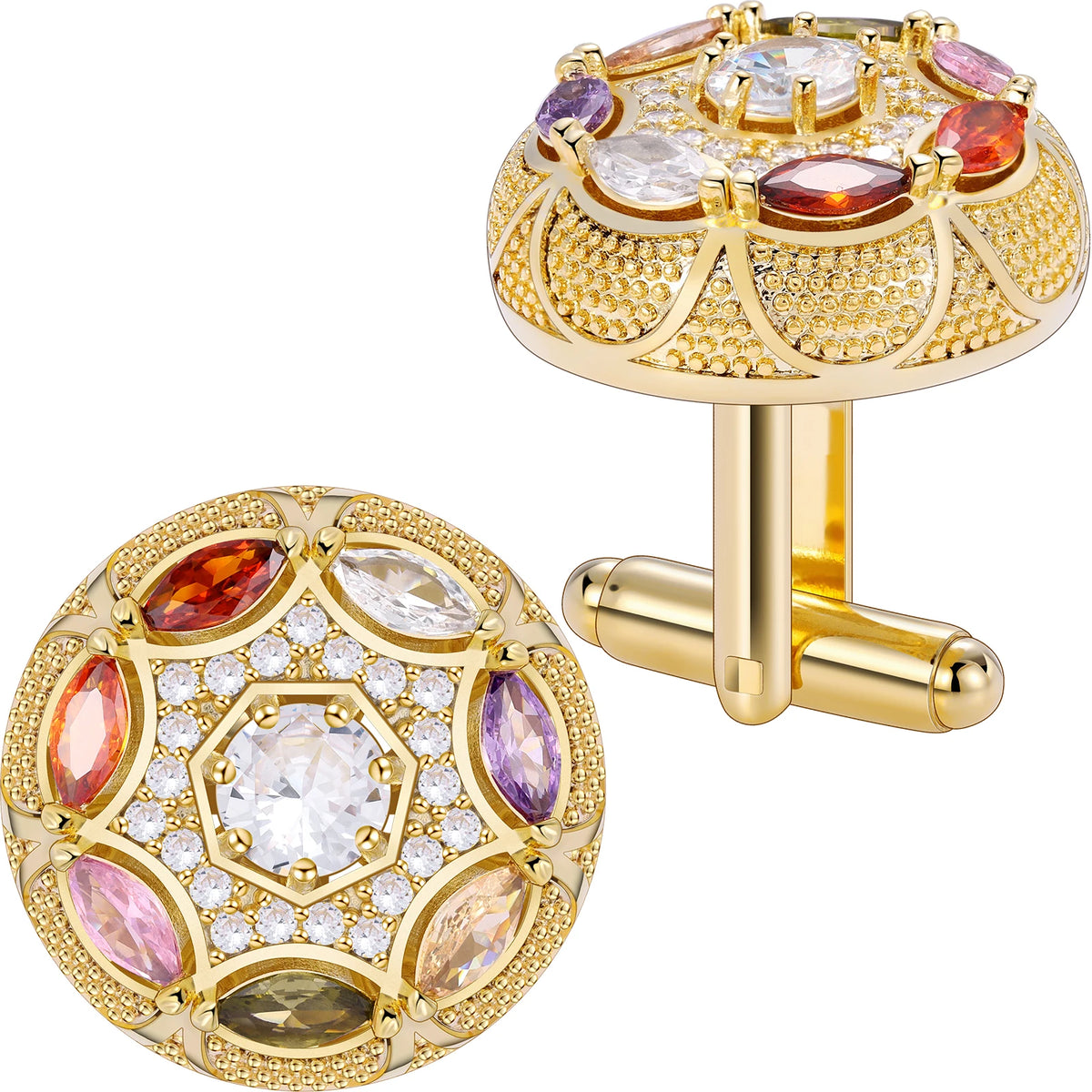 Bouton de manchette mariage luxe doré