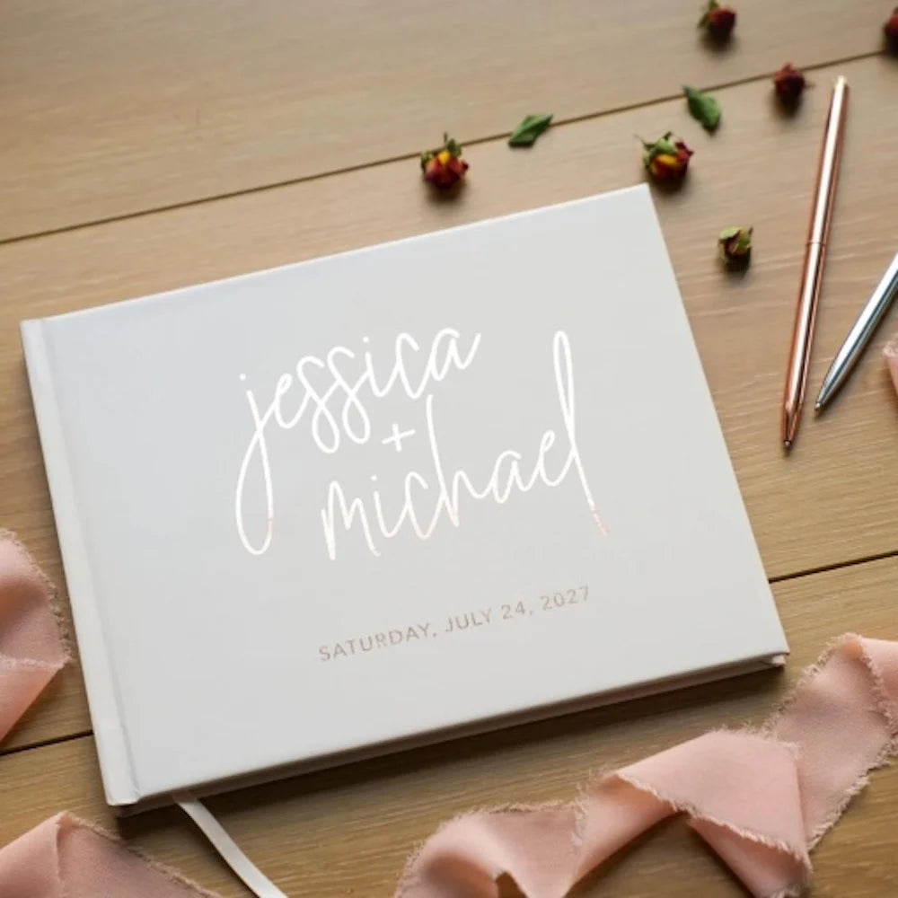 Livre d'or mariage personnalisé couverture rigide