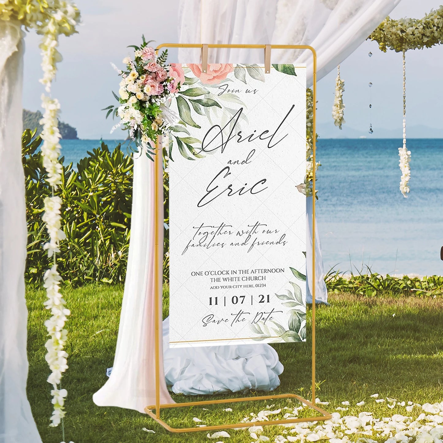 Support Plan de Table Mariage Métal 180 cm