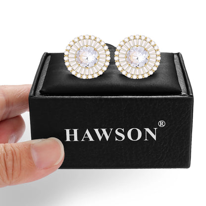 Bouton de manchette mariage luxe doré — vue 6