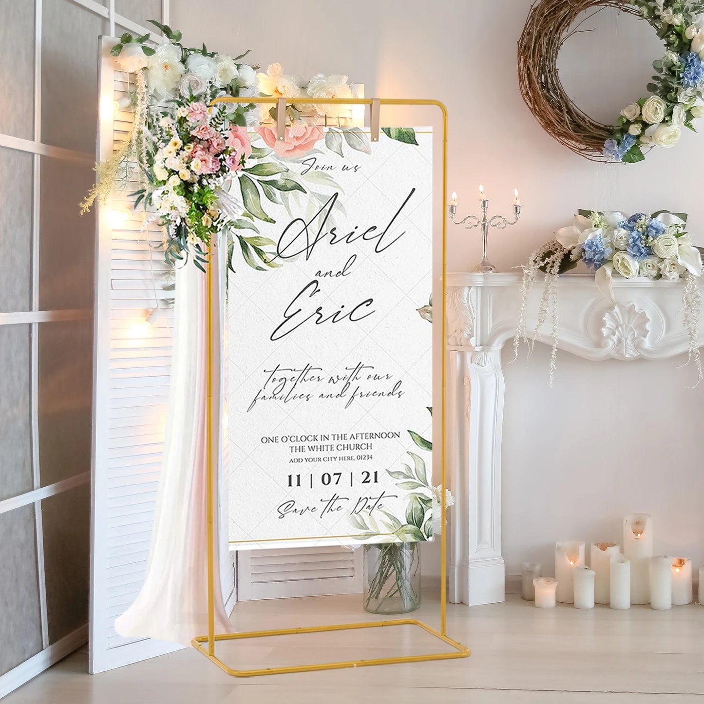 Support Plan de Table Mariage Métal 180 cm