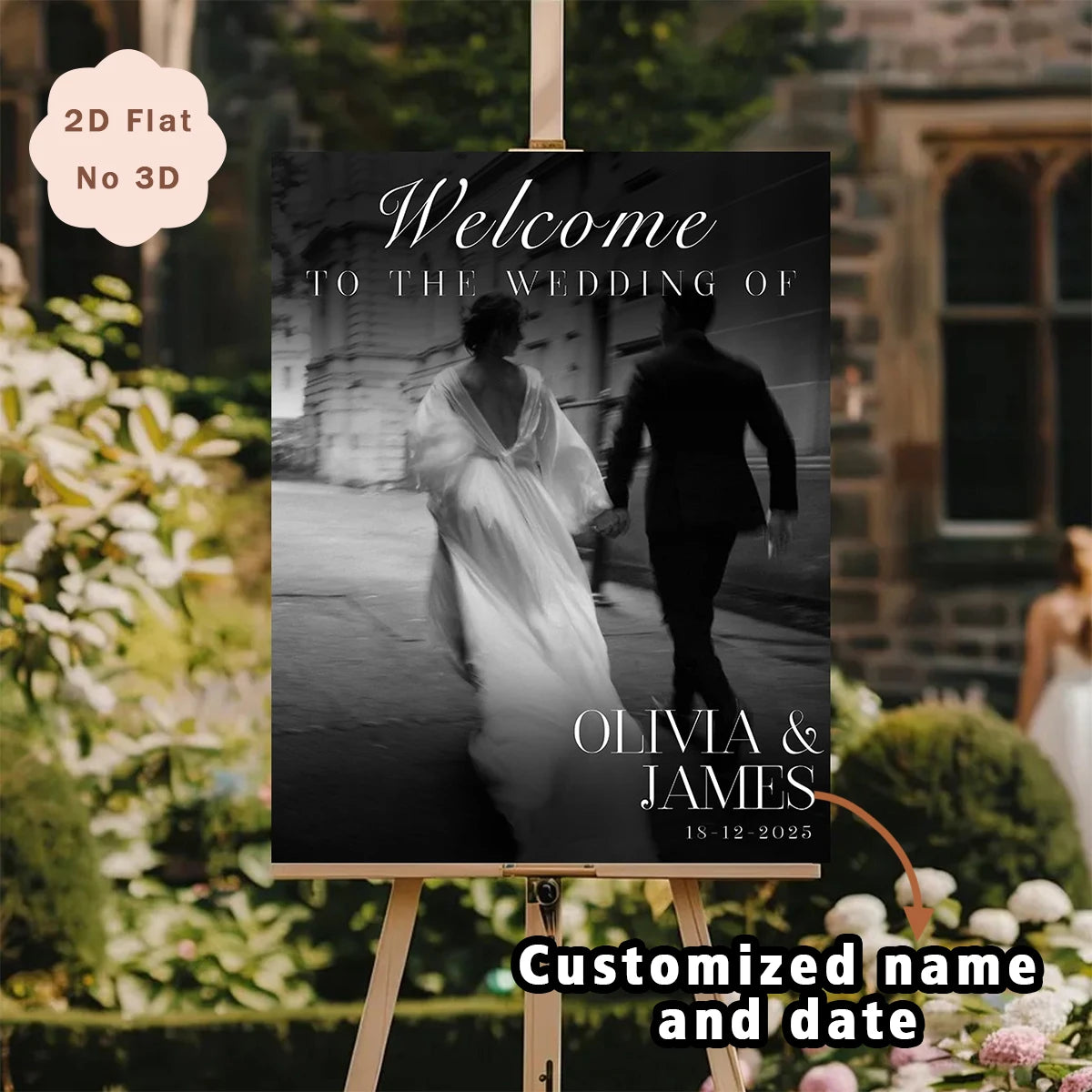 Panneau Bienvenue Mariage Personnalisé avec Photo