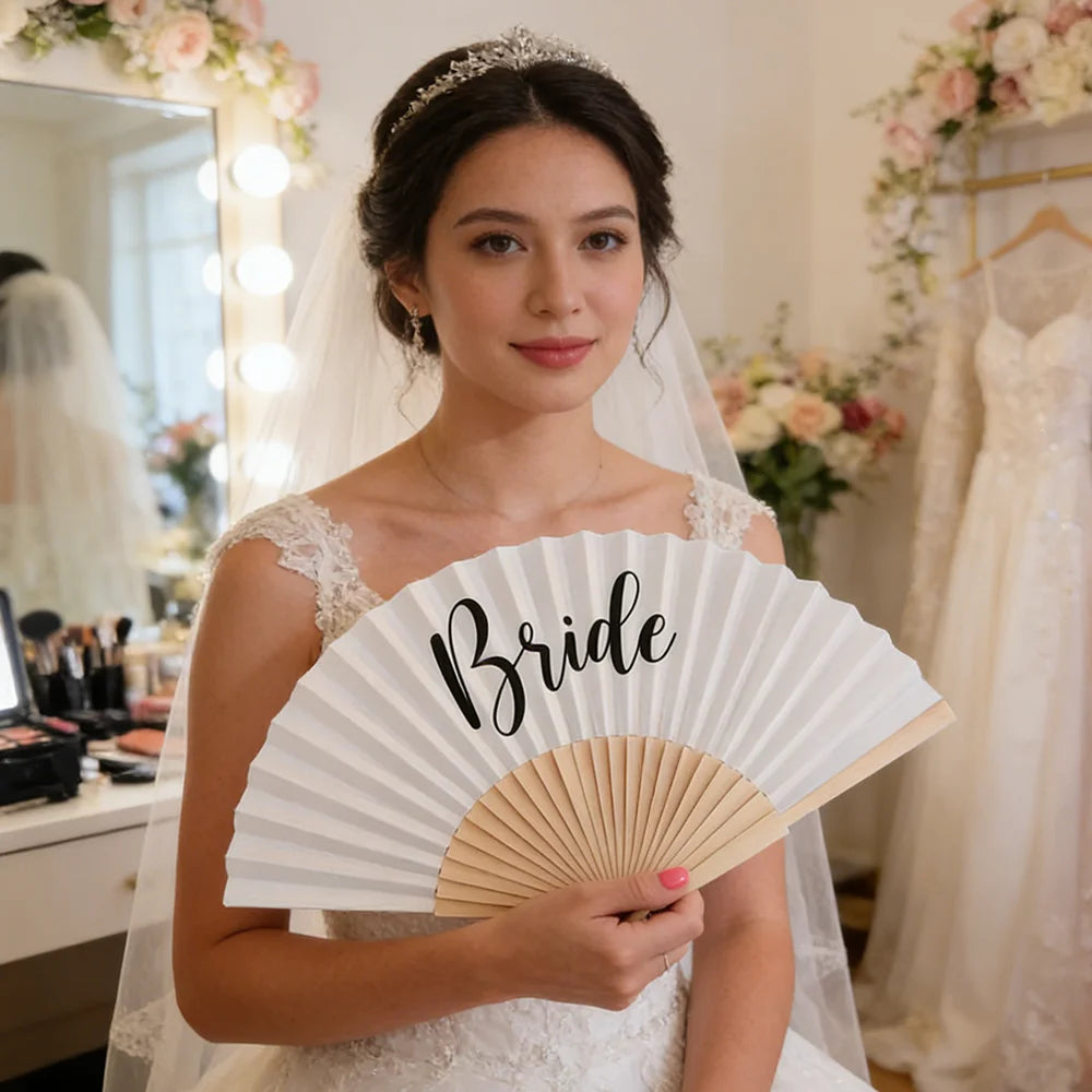 Éventail mariage blanc pour la mariée