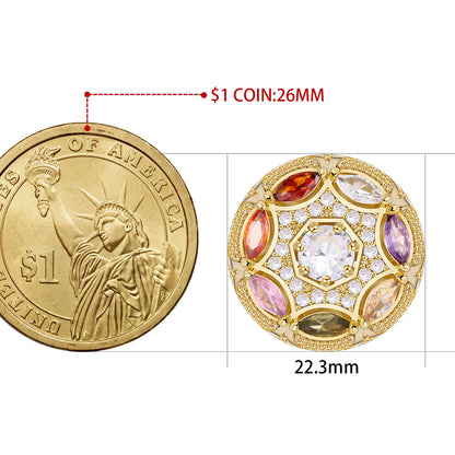Bouton de manchette mariage luxe doré — vue 2