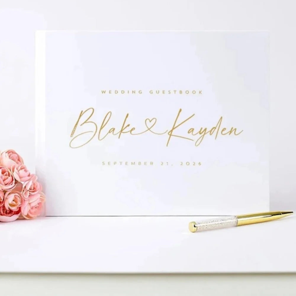 Livre d'or mariage personnalisé couverture rigide